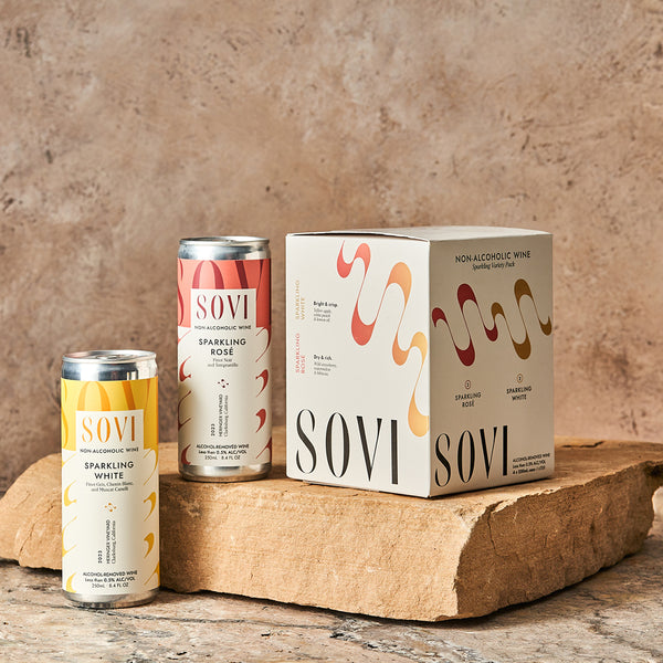 Sovi Sparkling Variety Pack | Sparkling White, Sparkling Rosé (4 Pack)
