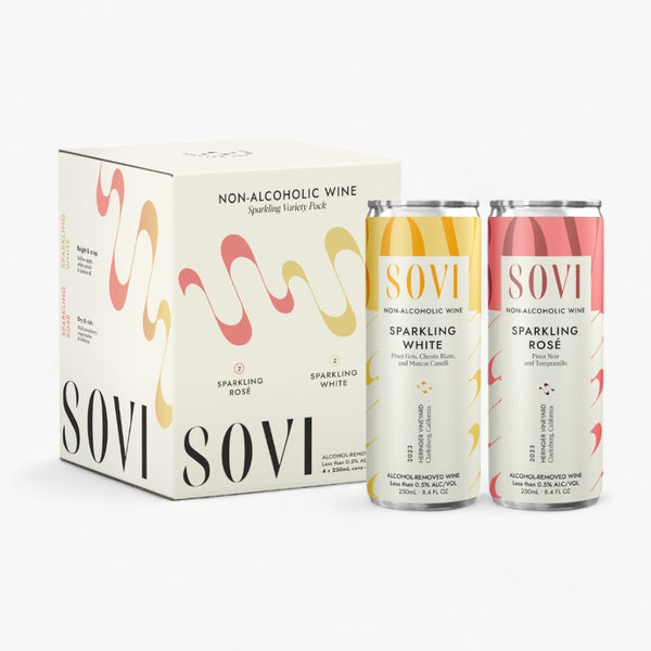 Sovi Sparkling Variety Pack | Sparkling White, Sparkling Rosé (4 Pack)