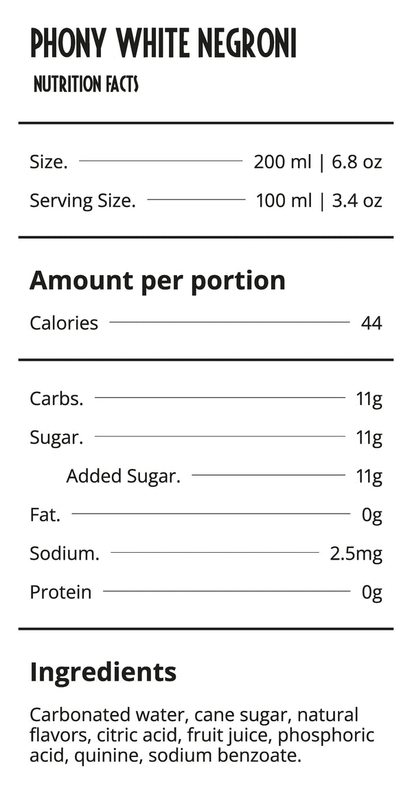 St. Agrestis WHITE Phony Negroni (Ready to Drink Single Bottle)