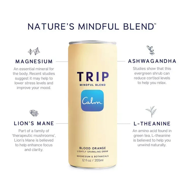TRIP Mindful Blend Blood Orange Sparkling Botanical Functional