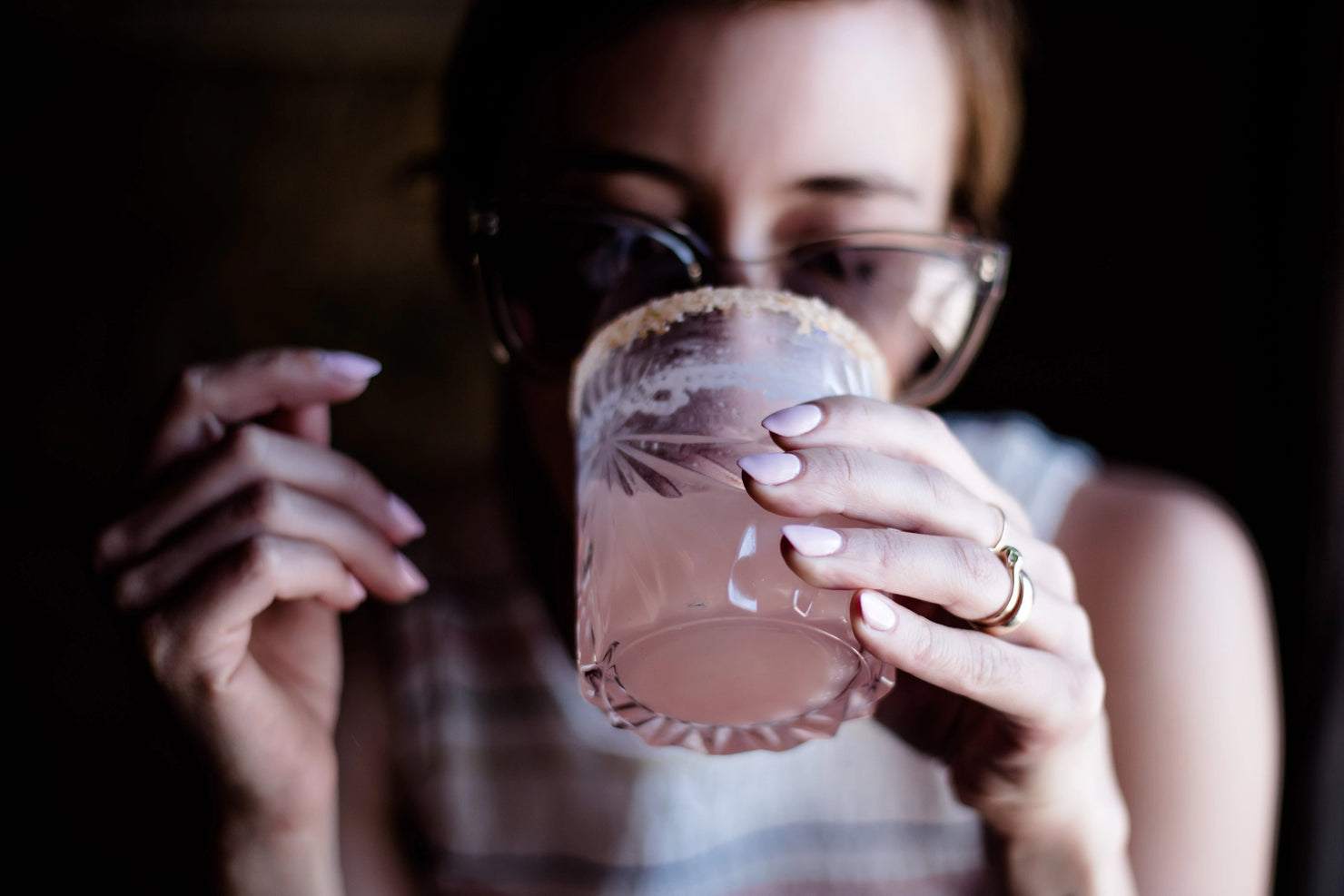 Woman with a non-alcoholic cocktail