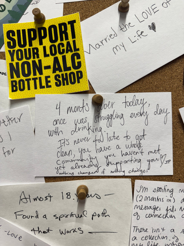 Woody's gives us bottles of nonalcoholic Rosé both big and small