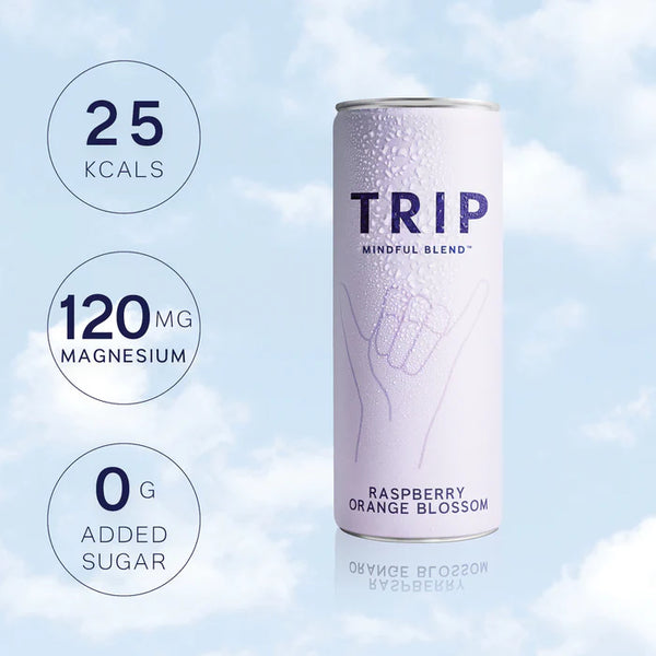 TRIP Mindful Blend Raspberry Orange Blossom Sparkling Botanical Functional