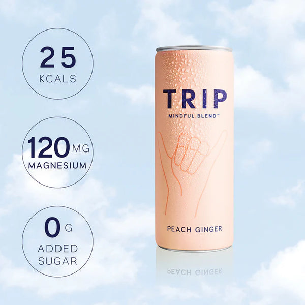 TRIP Mindful Blend Peach Ginger Sparkling Botanical Functional