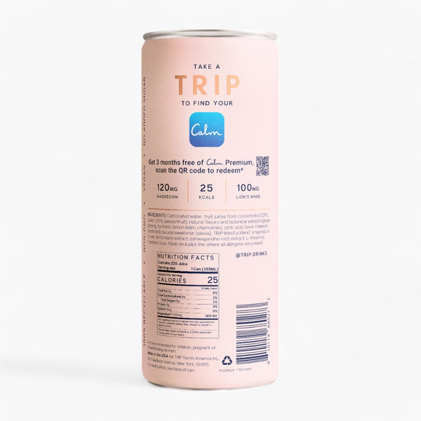 TRIP Mindful Blend Peach Ginger Sparkling Botanical Functional