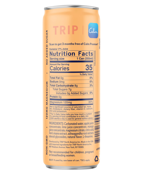 TRIP Mindful Blend Tropical Mango Sparkling Botanical Functional