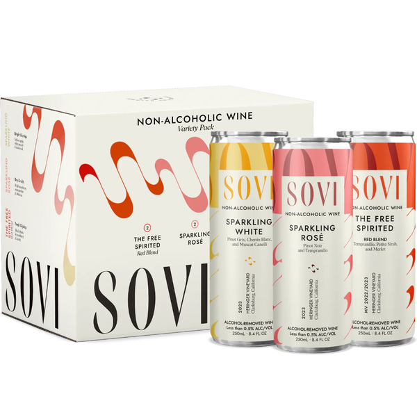 Sovi Variety Pack | Red Blend, Sparkling White, Sparkling Rosé (6 Pack)